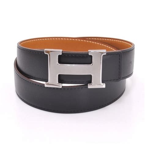 black Hermes belt silver buckle